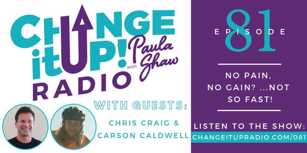 Change It Up Radio - Episode 081: No Pain, No Gain? ...Not So Fast! - with guests Chris Craig of Fitness Genome and Carson Caldwell of #bike4yemen